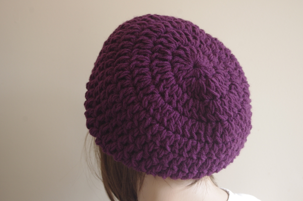 Womens Hat - Chunky Knit Slouchy Purple Beanie Slouch Hat Fall Winter Accessories Beanie Autumn Christmas Fashion