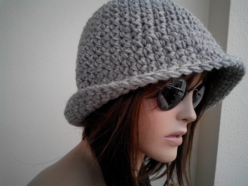 Womens Fedora Hat - Chunky Knit Slouchy Gray Beanie Slouch Hat Fall Winter Accessories Beanie Autumn Christmas Fashion