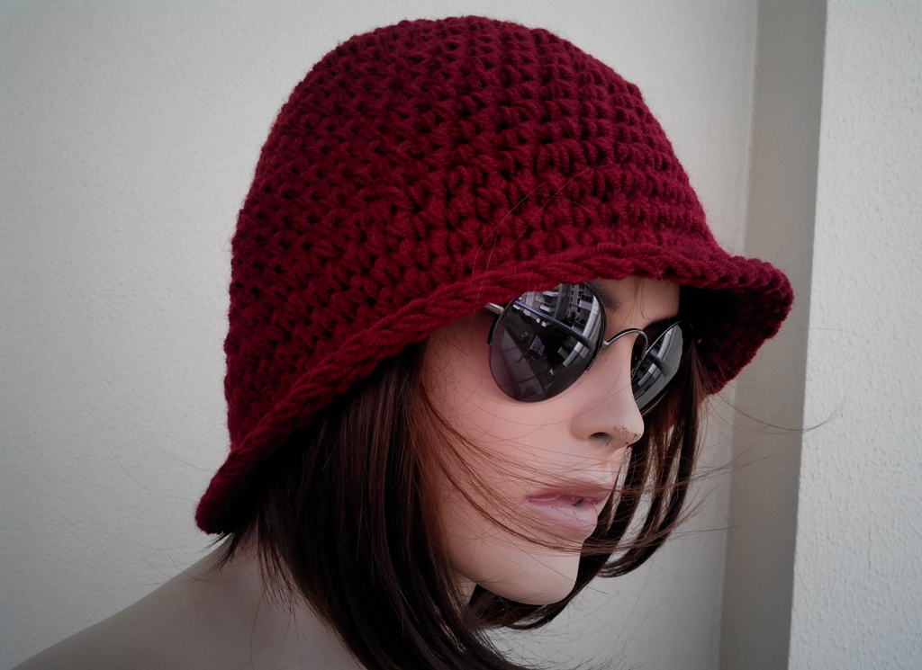 Womens Fedora Hat - Chunky Knit Slouchy Burgundy Beanie Slouch Hat Fall Winter Accessories Beanie Autumn Christmas Fashion