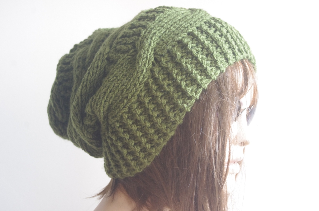Womens Fedora Hat - Chunky Knit Slouchy Green Beanie Slouch Hat Fall Winter Accessories Beanie Autumn Christmas Fashion